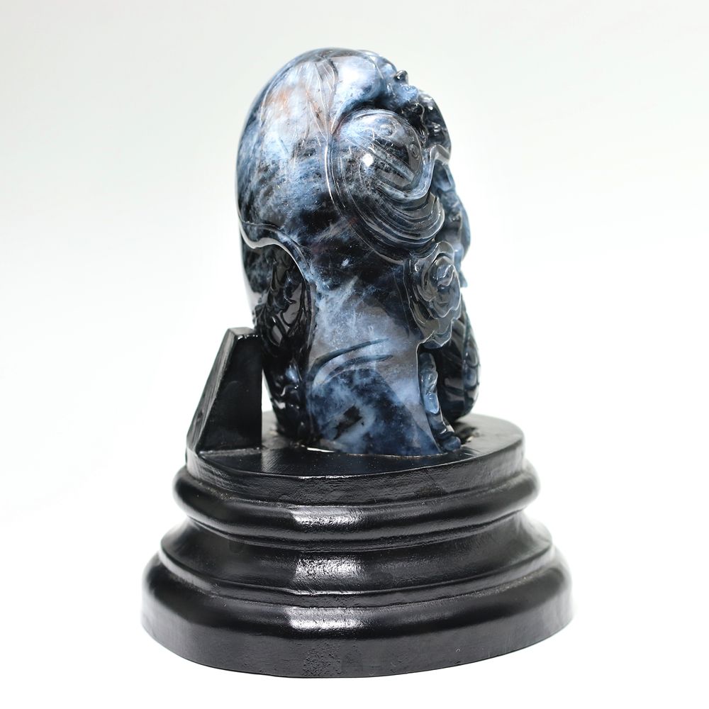高品質]ブラジル産ブラックアクアマリン/(辰)龍彫刻（全高約98mm/専用 