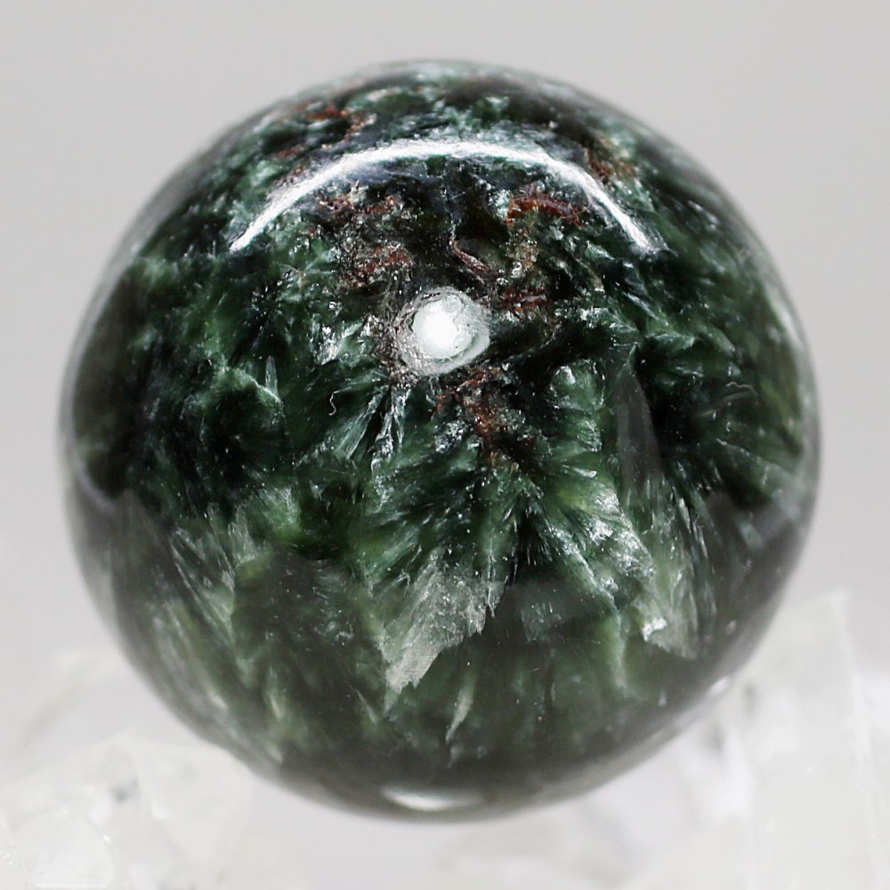ダークグリーンセラフィナイト丸玉/天然クリノクロアスフィア（直径約 