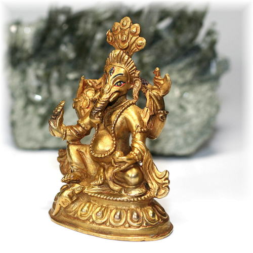 ネパール産]ガネーシャ像（真鍮製）(GANEZA-BRASS01) | 天然石