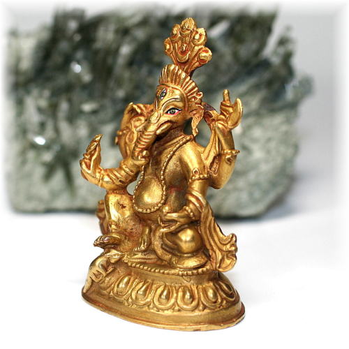 ネパール産]ガネーシャ像（真鍮製）(GANEZA-BRASS03) | 天然石