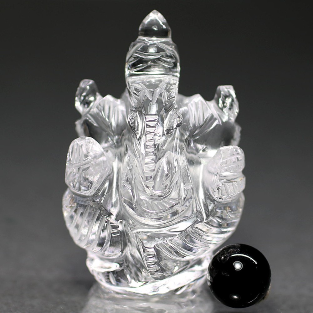 インド産]ヒマラヤ水晶ガネーシャ像（ミニサイズ）(IND-GZA0288IS) | 天然石・パワーストーン Infonix（インフォニック）