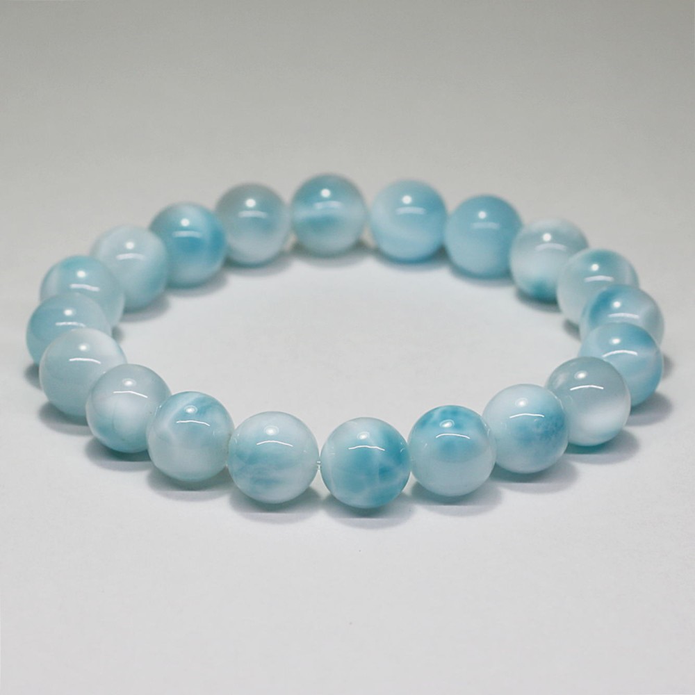 3Aアイスラリマーブレスレット約.5mm玉・特別価格LARIMAR SPP