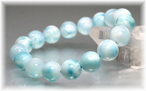 特別価格ラリマーブレスレット（約12.5mm玉）(LARIMAR-SP1251IS