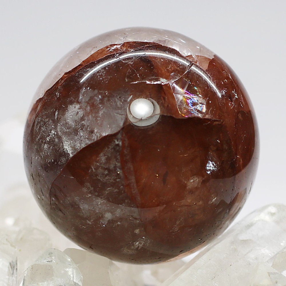 [マニカラン産]ヒマラヤ水晶丸玉/スフィア（赤褐色・オレンジ系）(MNHC-SPHE746IS) | 天然石・パワーストーン Infonix（インフォニック）